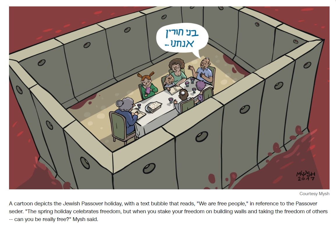 CNN bringt Cartoons, die Juden darstellen, die Pessach-Seder inmitten eines Meers aus Blut feiern